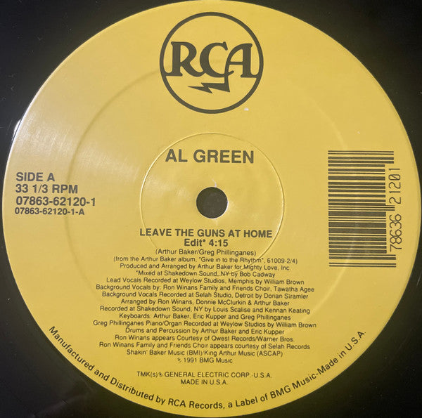 Arthur Baker featuring Al Green : Leave The Guns At Home (12")