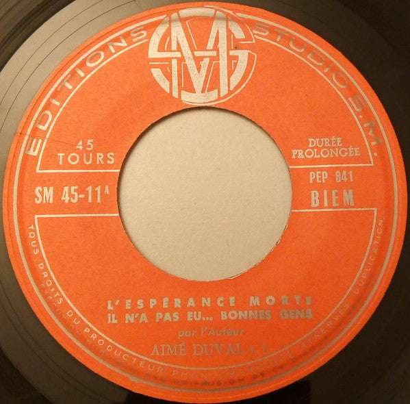 Aimé Duval : Le Ciel Est Rouge (7", EP, BIE)