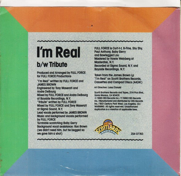 James Brown : I'm Real (7", Styrene)