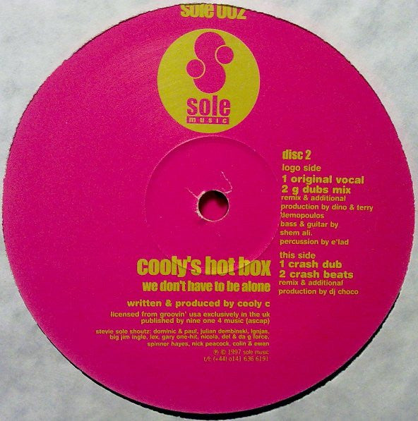 Cooly's Hot Box : We Don't Have To Be Alone (2x12")