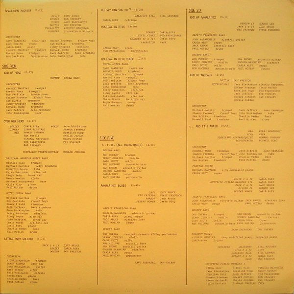 Carla Bley / Paul Haines, The Jazz Composer's Orchestra : Escalator Over The Hill (3xLP, Emb)