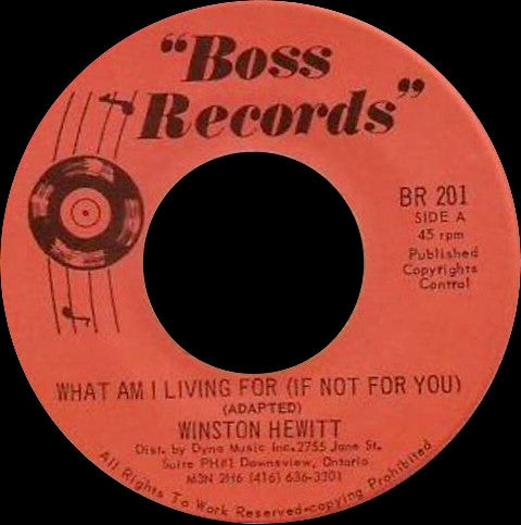 Winston Hewitt : What Am I Living For (If Not For You) (7")