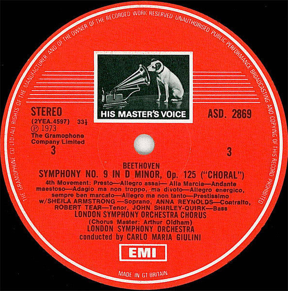Ludwig van Beethoven / Carlo Maria Giulini, London Symphony Orchestra, London Symphony Chorus : Choral Symphony - Symphony No.9 In D Minor - Symphony No.8 In F (2xLP, Ori + Box)