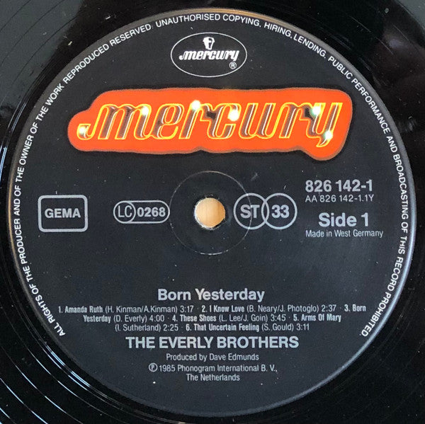 The Everly Brothers* : Born Yesterday (LP, Album)