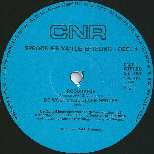 Various : Sprookjes Van De Efteling - Deel 1 (LP, Album, RE, Blu)