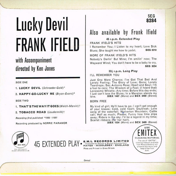 Frank Ifield : Lucky Devil (7", EP)
