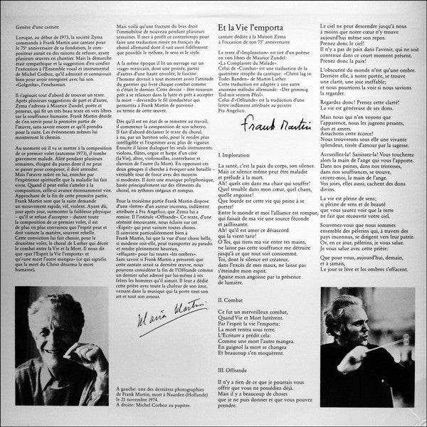 Frank Martin (3) : Et La Vie L'emporta (LP)