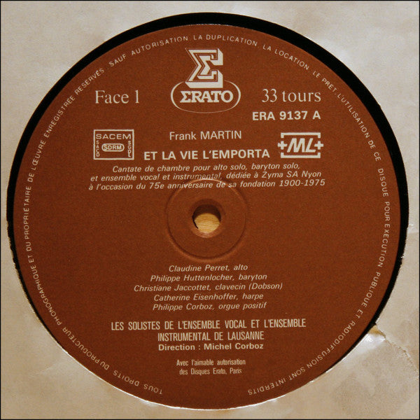 Frank Martin (3) : Et La Vie L'emporta (LP)