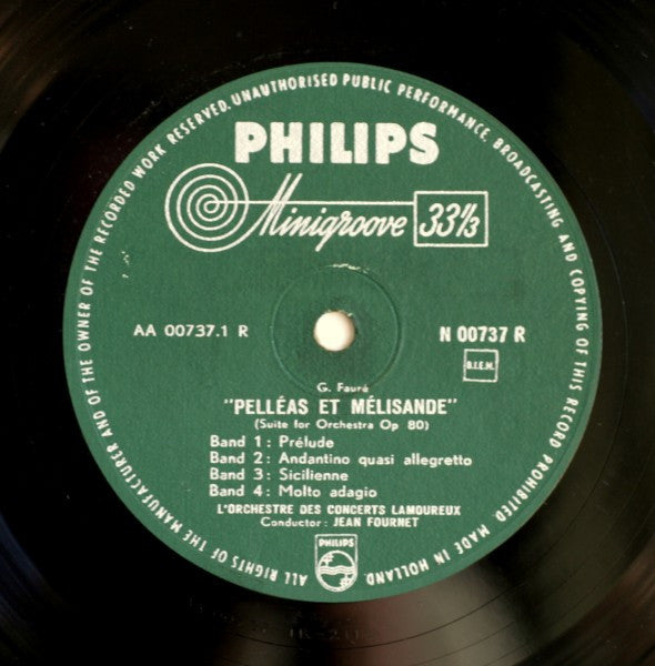 Claude Debussy, Gabriel Fauré : Petite Suite For Orchestra / Pelléas Et Mélisande (Suite For Orchestra Op. 80) (10")