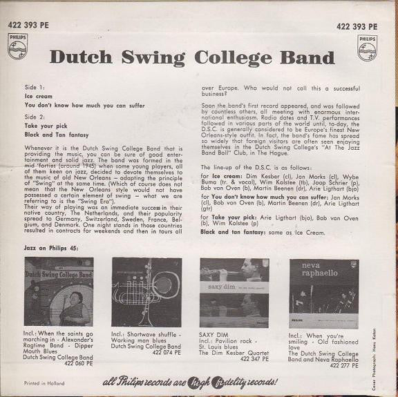 The Dutch Swing College Band : Ice Cream (7", EP, Mono)