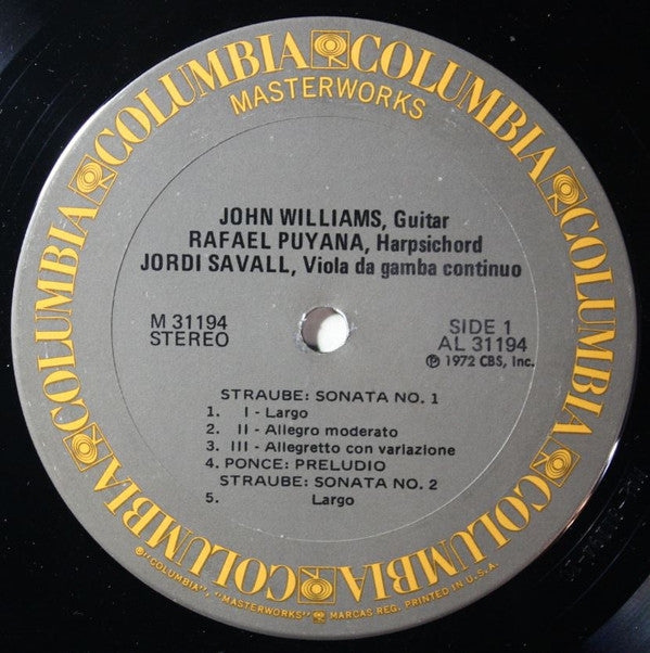John Williams (7), Rafael Puyana : Music For Guitar And Harpsichord By Straube, Ponce, And Dodgson (LP)