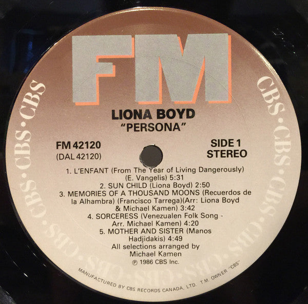 Liona Boyd : Persona (LP, Album)