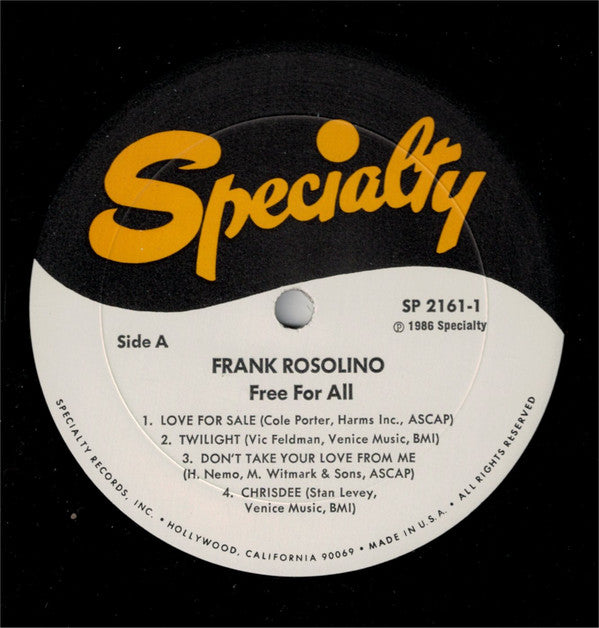 Frank Rosolino : Free For All (LP, Album)