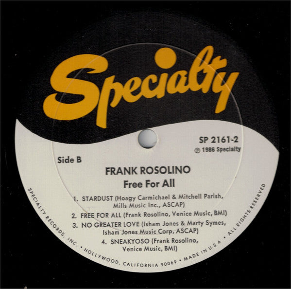 Frank Rosolino : Free For All (LP, Album)