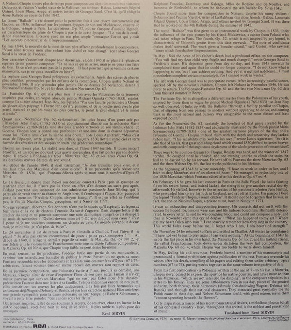 Frédéric Chopin, Joseph Kalichstein : Joseph Kalichstein Interprète Chopin (LP)