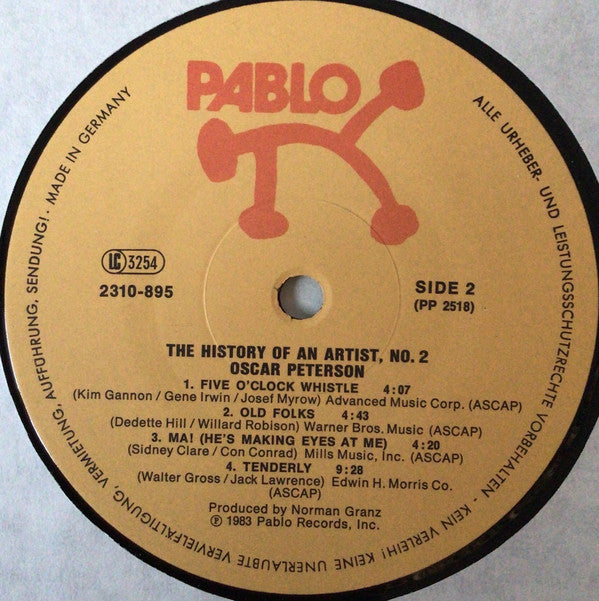 Oscar Peterson : History Of An Artist Vol. 2 (LP, Album, Comp)