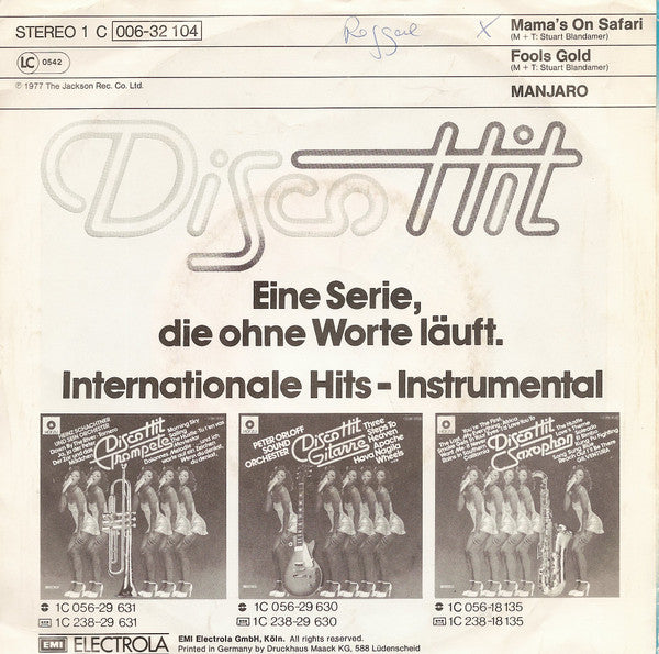 Manjaro (2) : Mama's On Safari (7")