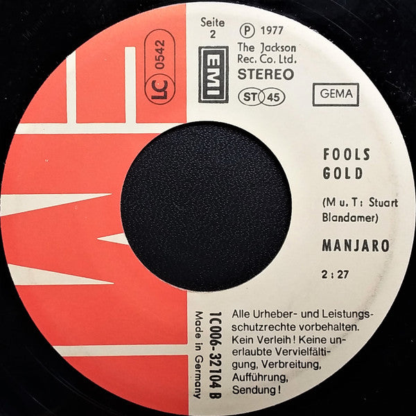 Manjaro (2) : Mama's On Safari (7")