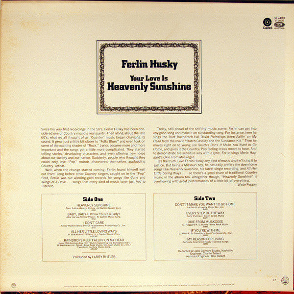 Ferlin Husky : Your Love Is Heavenly Sunshine (LP)