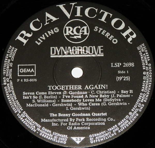 The Benny Goodman Quartet : Together Again! (LP, Album)