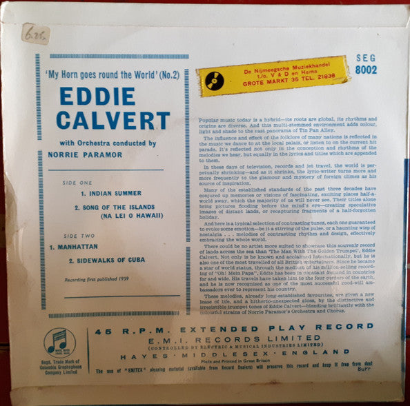 Eddie Calvert : My Horn Goes Round The World (No. 2) (7", EP, Mono)