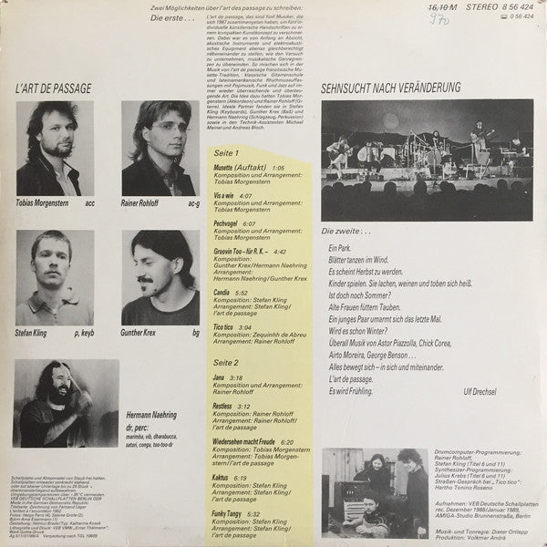 L'Art De Passage : Sehnsucht Nach Veränderung (LP, Album)