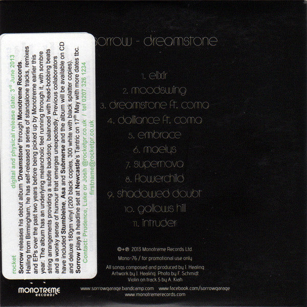 Sorrow (6) : Dreamstone (CD, Album, Promo)