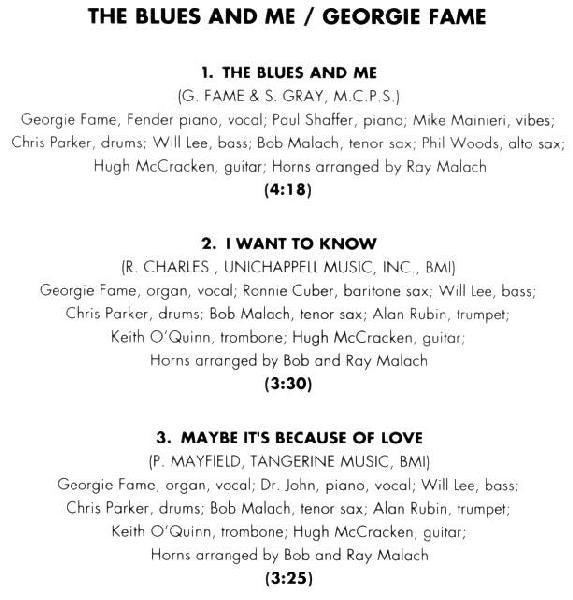 Georgie Fame : The Blues And Me (CD)