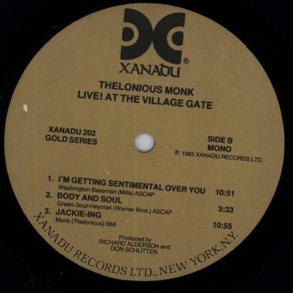 Thelonious Monk : Live! At The Village Gate (LP, Album, Mono)