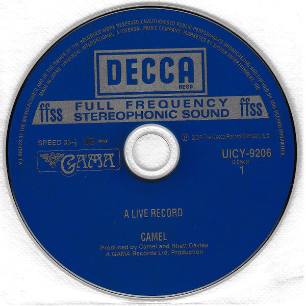 Camel : A Live Record (2xCD, Album, Ltd, RE, RM, Pap)