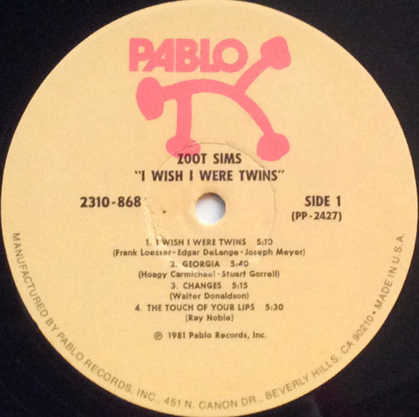 Zoot Sims : I Wish I Were Twins (LP, Album)