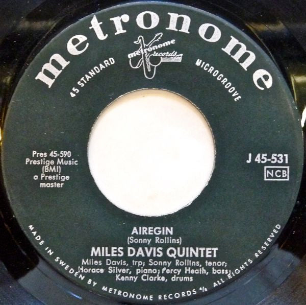 The Miles Davis Quintet : Airegin / Oleo (7")