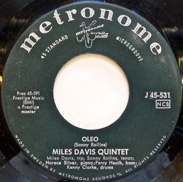 The Miles Davis Quintet : Airegin / Oleo (7")