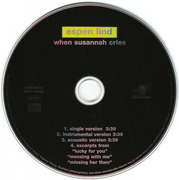 Espen Lind : When Susannah Cries (CD, Maxi)