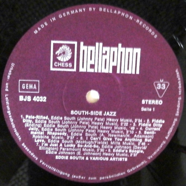 Eddie South, Eddie Johnson, Lonnie Simmons (2), Prince Cooper, Red Saunders, Dave Young (10) : South Side Jazz (LP, Comp)