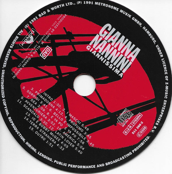 Gianna Nannini : Giannissima  (CD, Album)