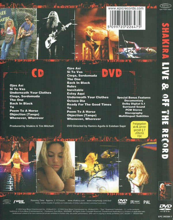Shakira : Live & Off The Record (DVD-V, PAL + CD, Tex)