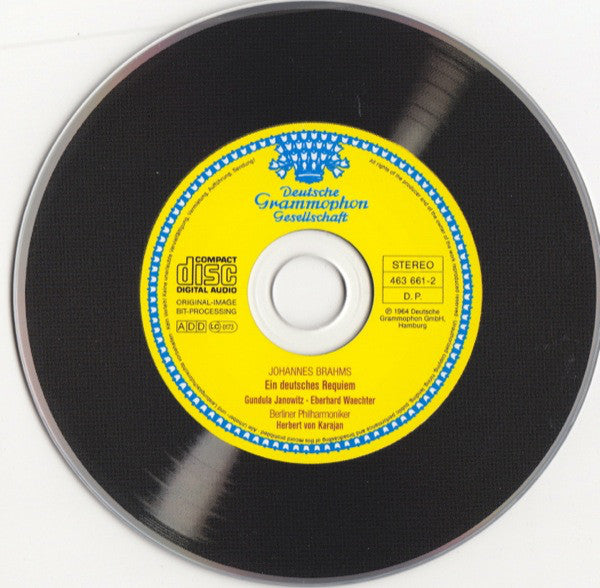Johannes Brahms, Herbert von Karajan / Gundula Janowitz / Eberhard Wächter / Wiener Singverein - Berliner Philharmoniker : Ein Deutsches Requiem (CD, Album, RE, RM)