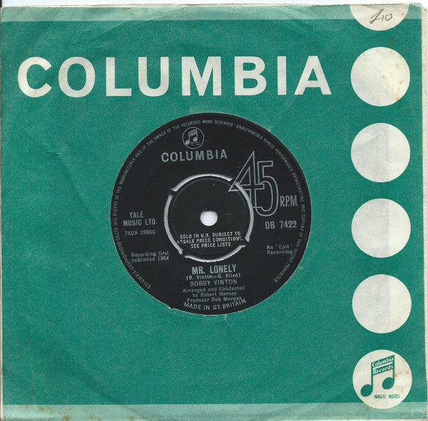 Bobby Vinton : Mr. Lonely / The Bell That Couldn't Jingle (7", Single)