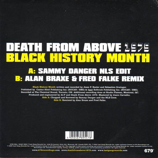 Death From Above 1979 : Black History Month (7", Single, Ltd)