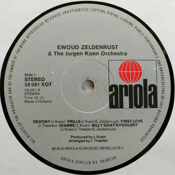 Ewoud Zeldenrust With The Jurgen Koen Orchestra : Destiny (LP, Album)