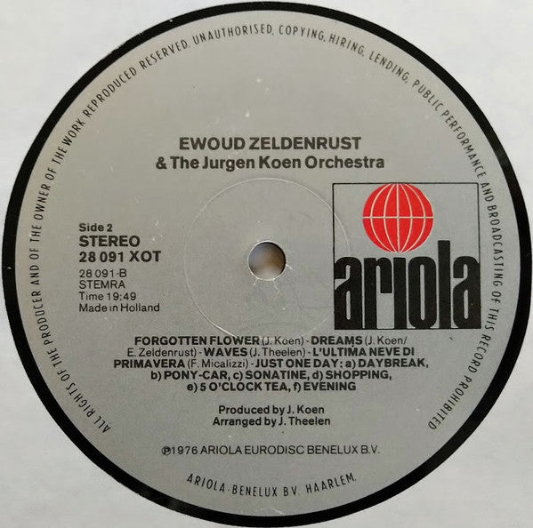 Ewoud Zeldenrust With The Jurgen Koen Orchestra : Destiny (LP, Album)