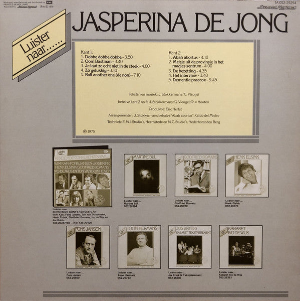 Jasperina De Jong : Luister Naar...Jasperina De Jong (LP, Comp, RE)