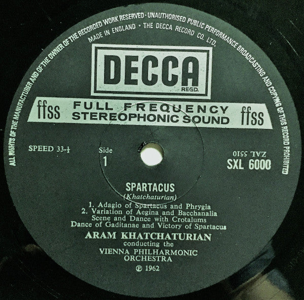 Aram Khatchaturian - Wiener Philharmoniker · Aram Khatchaturian : Spartacus / Gayaneh (LP, Album)
