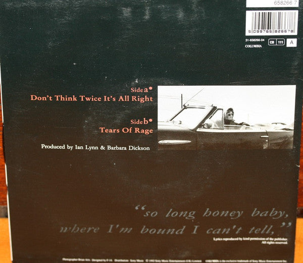 Barbara Dickson : Don't Think Twice It's All Right (7")