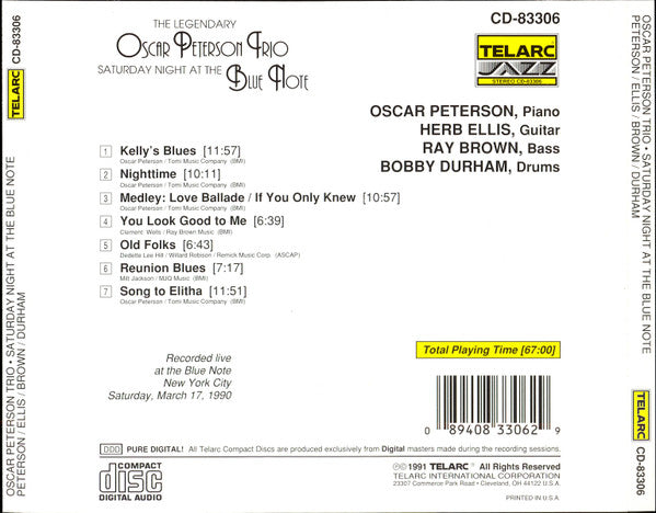 The Oscar Peterson Trio : Saturday Night At The Blue Note (CD, Album)