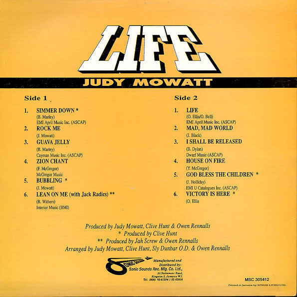 Judy Mowatt : Life (LP, Album)