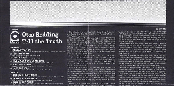 Otis Redding : Tell The Truth (CD, Album, RE, RM, RP)