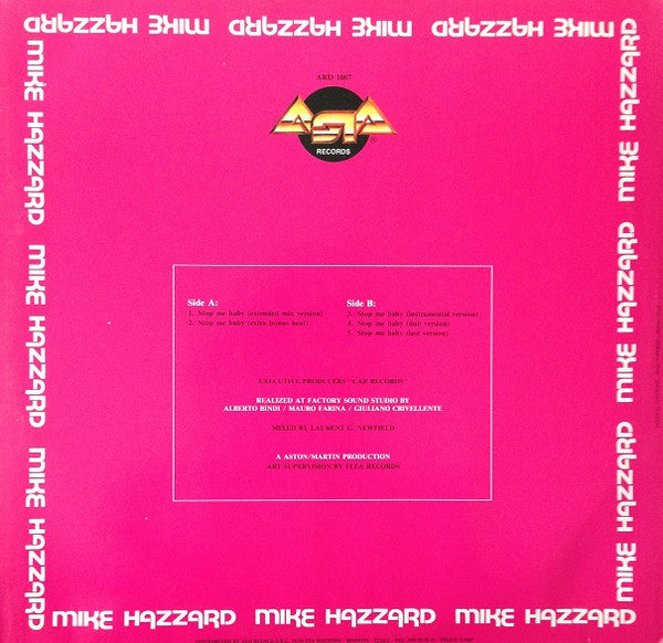 Mike Hazzard : Stop Me Baby (12")