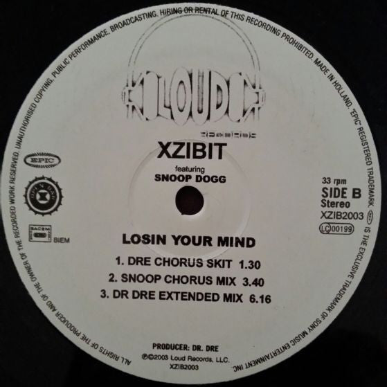 Xzibit Featuring Snoop Dogg : Losin Your Mind (12", Unofficial)